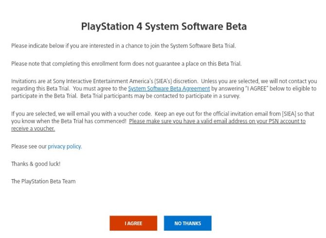 PS4 system software beta 