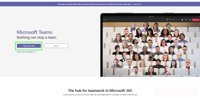 Microsoft Teams free sign up