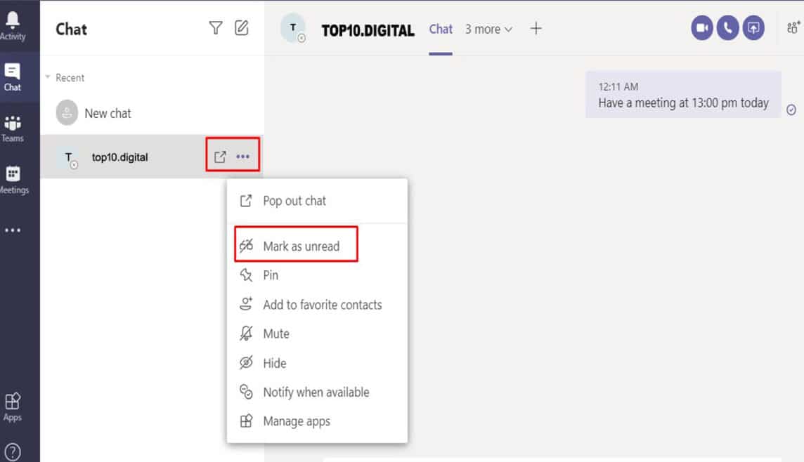 How mark message as unread? MS Teams tips and tricks