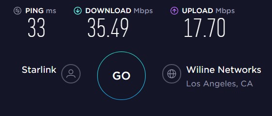 starlink download speed