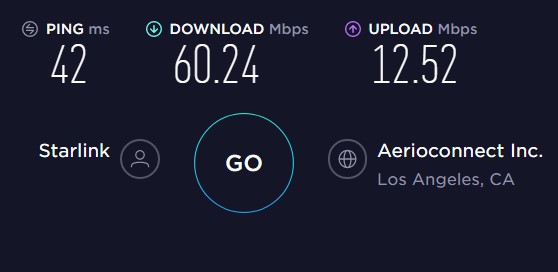 Starlink internet speed