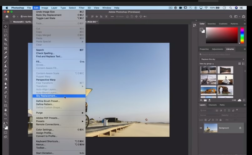 AI Sky Replacement nin Photoshop