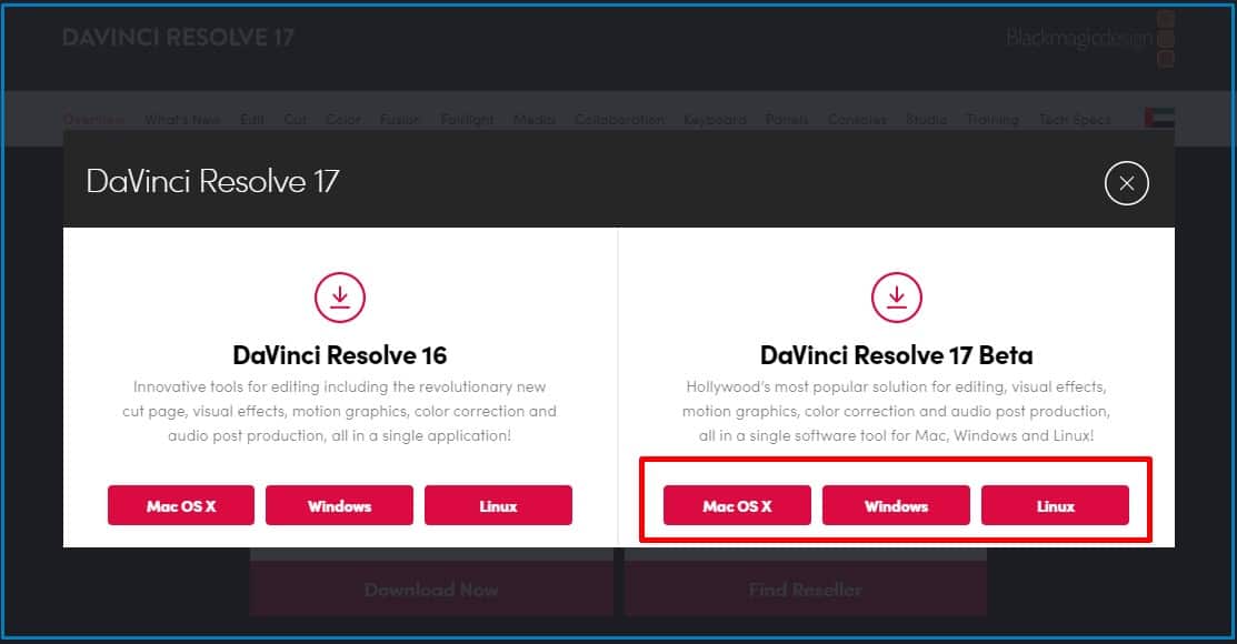 DaVinci Resolve 17 download