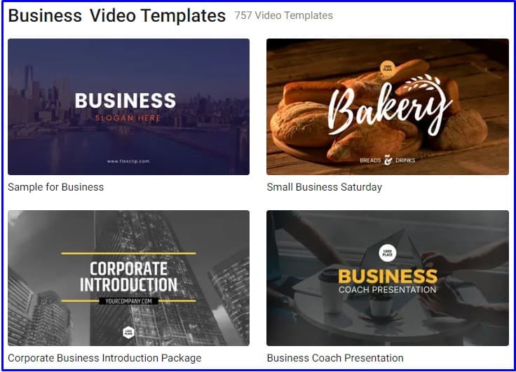 Business video templates in flexclip 