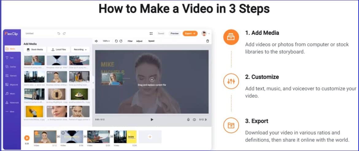 Video creation with Flexclip
